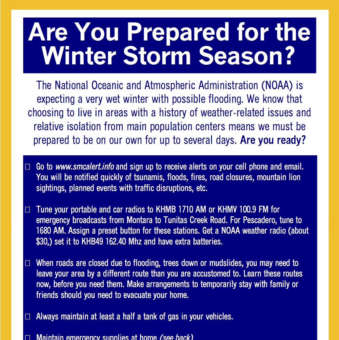 Is Your Family Prepared For El Niño? - Coastside Buzz