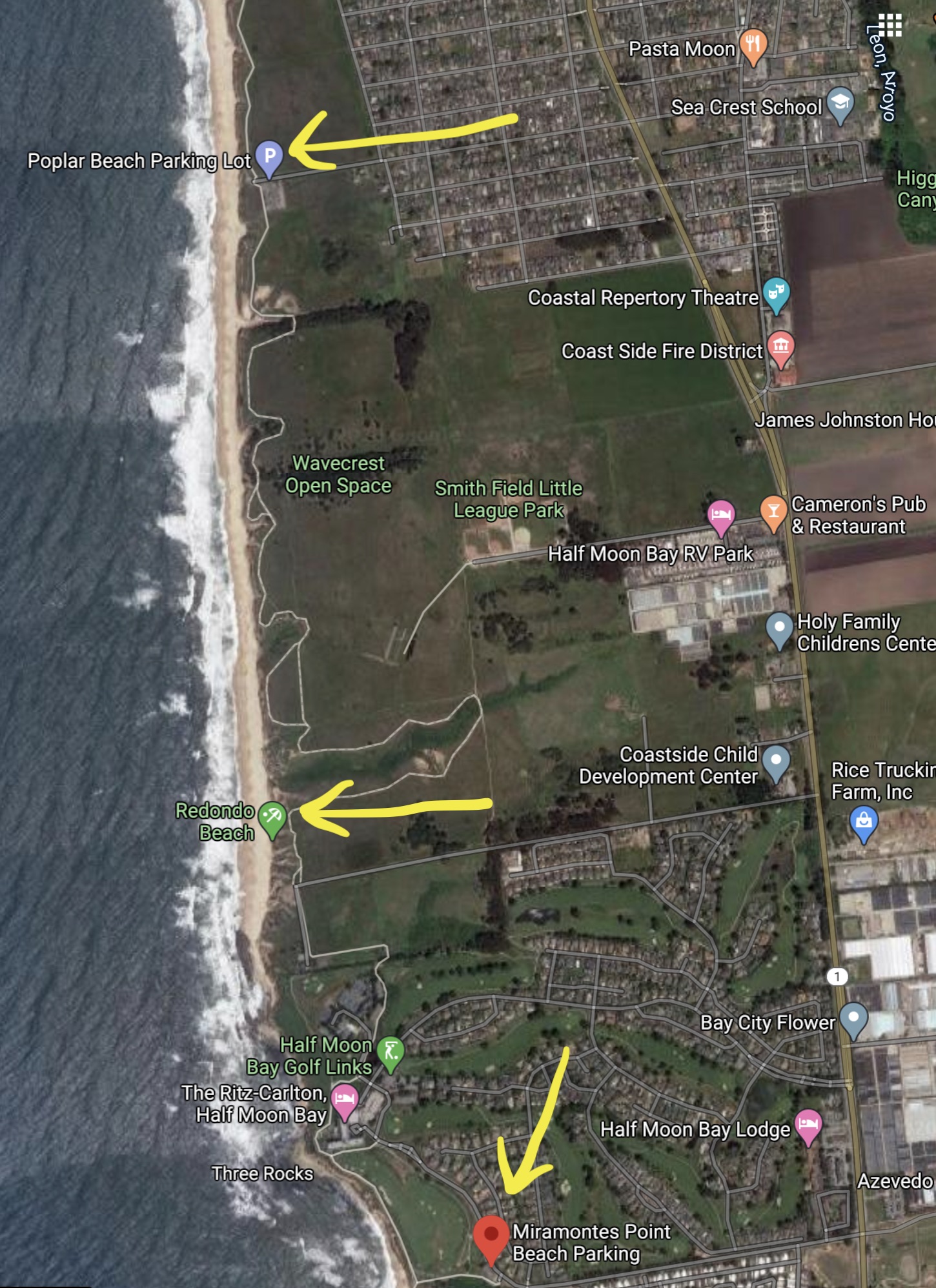 City of Half Moon Bay and State of California Close Beach Parking Lots