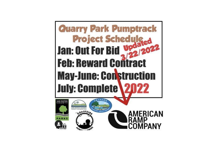 Quarry Park “Flying X” Pump Track Construction Contract Approved by San Mateo County Supervisors 5-0