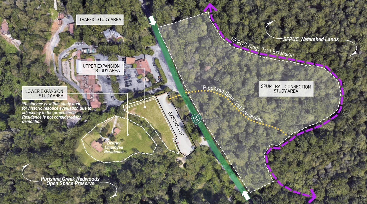 Midpen Regional Open Space Planning Reviews Highway 35 Multi-use Trail Crossing & Parking Expansion Feasibility Study