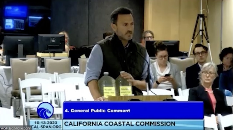 After 10 Months California Coastal Commission Staff Deem Firehouse/Water Permit Incomplete, so Supervisor Mueller Drives 8.5 Hours to Show the Board the Yellow Contaminated Water at Pescadero H.S. asking to Agendize the Project