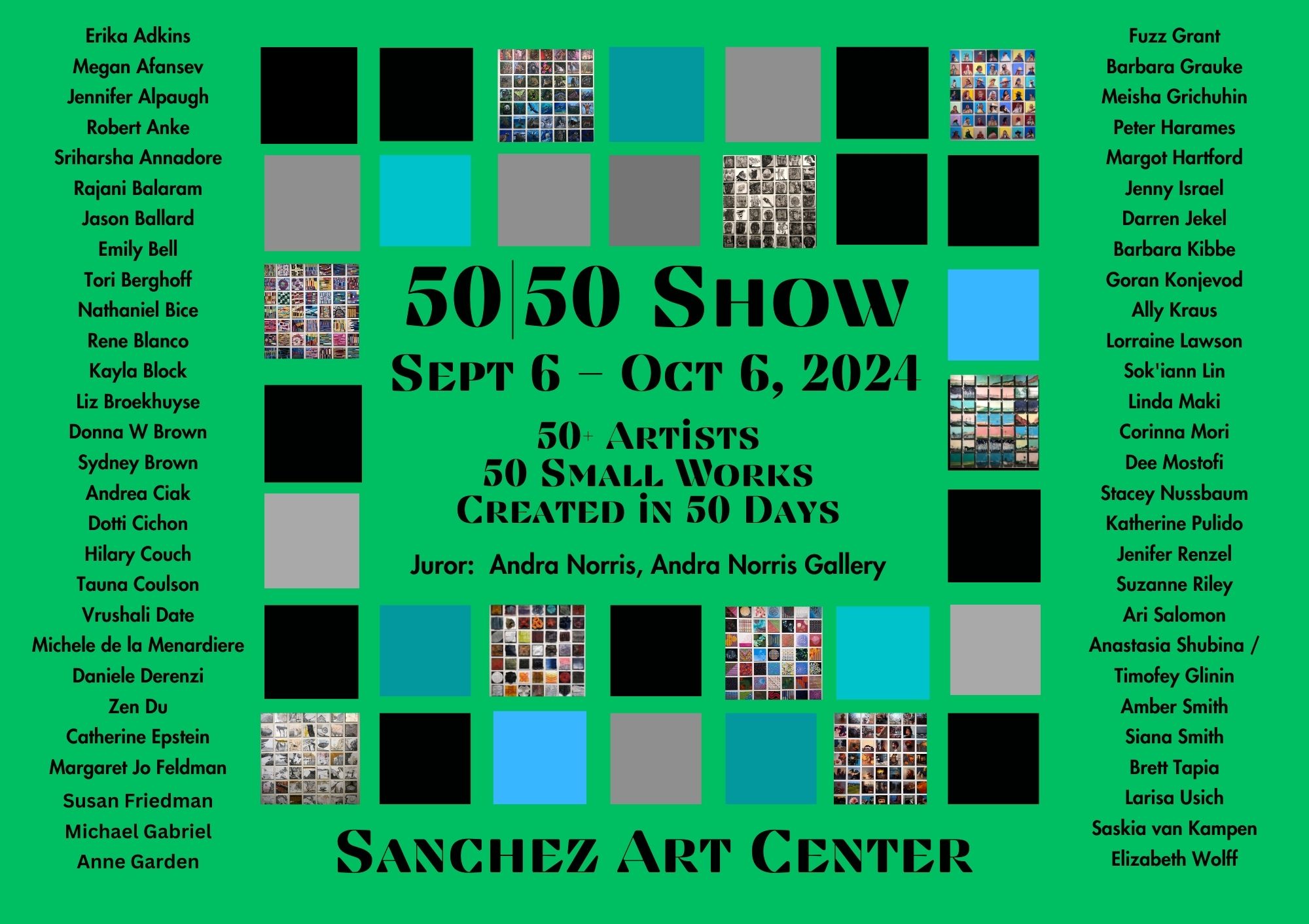 16th Annual 50|50 Show and Fundraiser is Back at the Sanchez Art Center