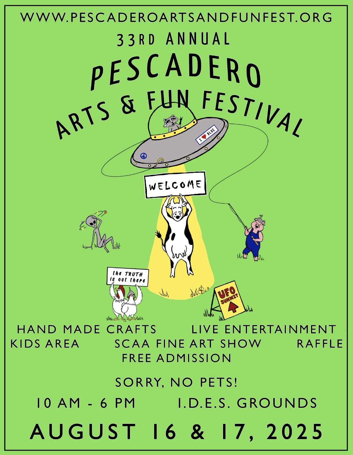 FREE ADMISSION for the 2025 Pescadero Arts and Fun Festival ~ Live Music, Art, Kids (Sorry No Pets)