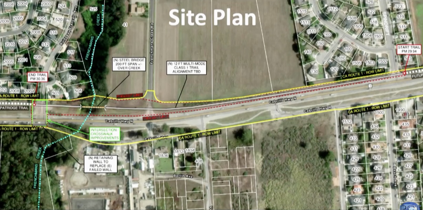Half Moon Bay Approves Eastside Trail Segment 2 (Ruisseau Francais to Spindrift) Preliminary Engineering, Environmental Review and Final Design Services, Including 200′ Bridge