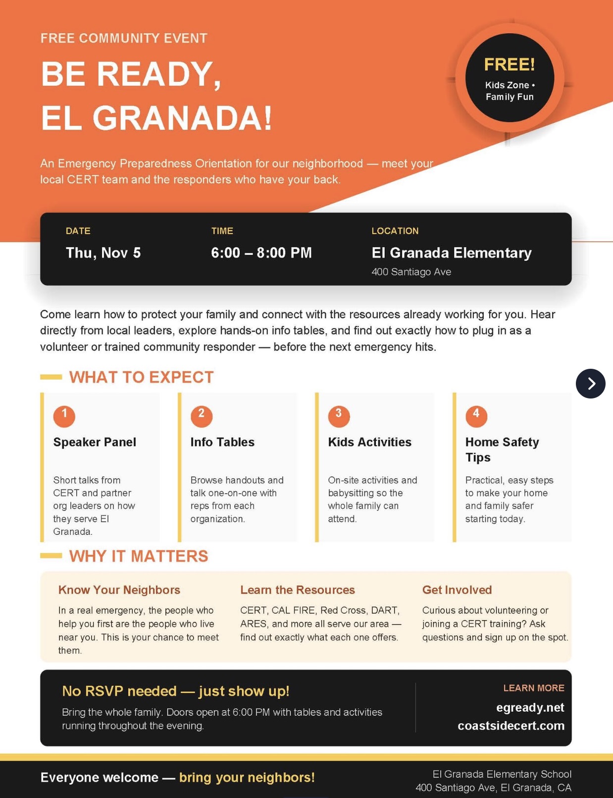 Be Ready, El Granada! Join Coastside CERT on Local Community Emergency Response